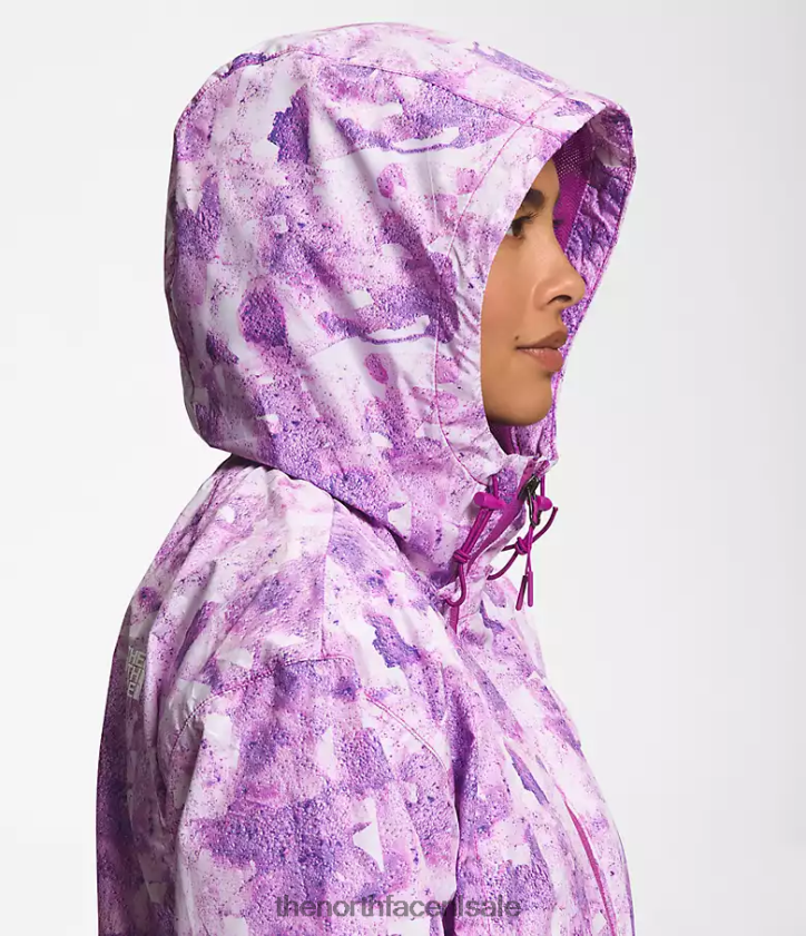 vrouwen hydrenaline jas 2000-25\\ lengte The North Face P464ZN673 kleding tonale kleurstofprint met paarse cactusbloemen